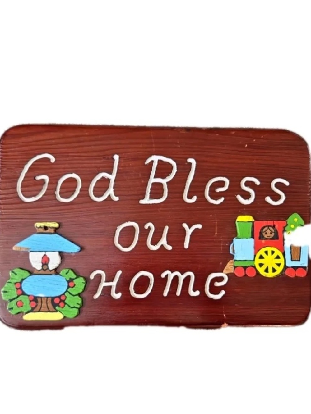 God Bless Our Home Wall Plaque in Brown